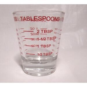 Entertaining Clear Shot Glass 1 Ounce Marked Measurements Milliliters Teaspoons